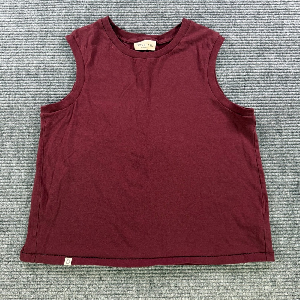 Dovetail Workwear Bellows Work Tank Top‎ Women Small Elderberry Maroon Casual